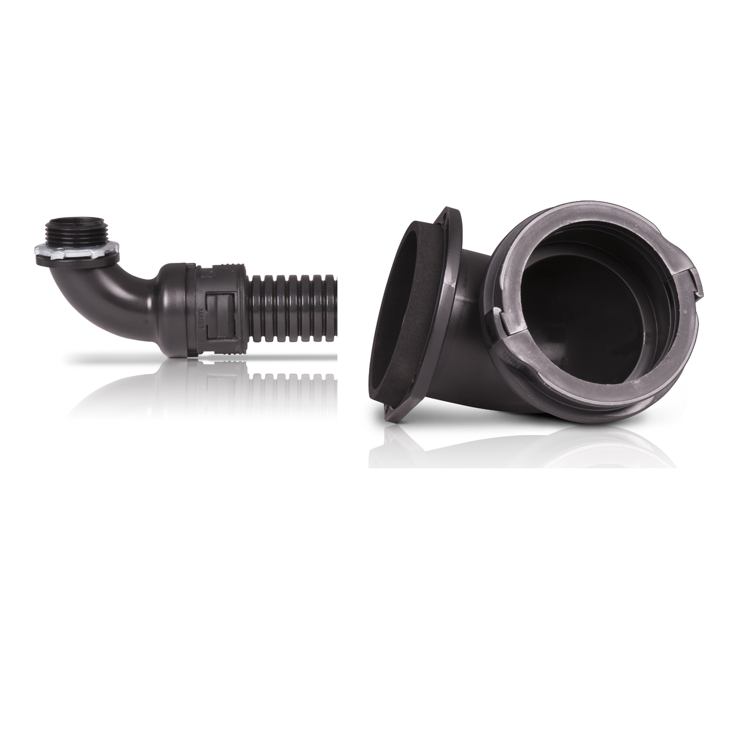 CF 21 1/2IN.ANGLE CONNECTOR Type CF and CFF nonmetallic straight connectors are UL Recognized andintended to be used with Corrlok corrugated nylon Mechanical Protection Tubing (MPT) Types CL, CLR and CLFR. They are used as a UL / CSA component within OEM equipment