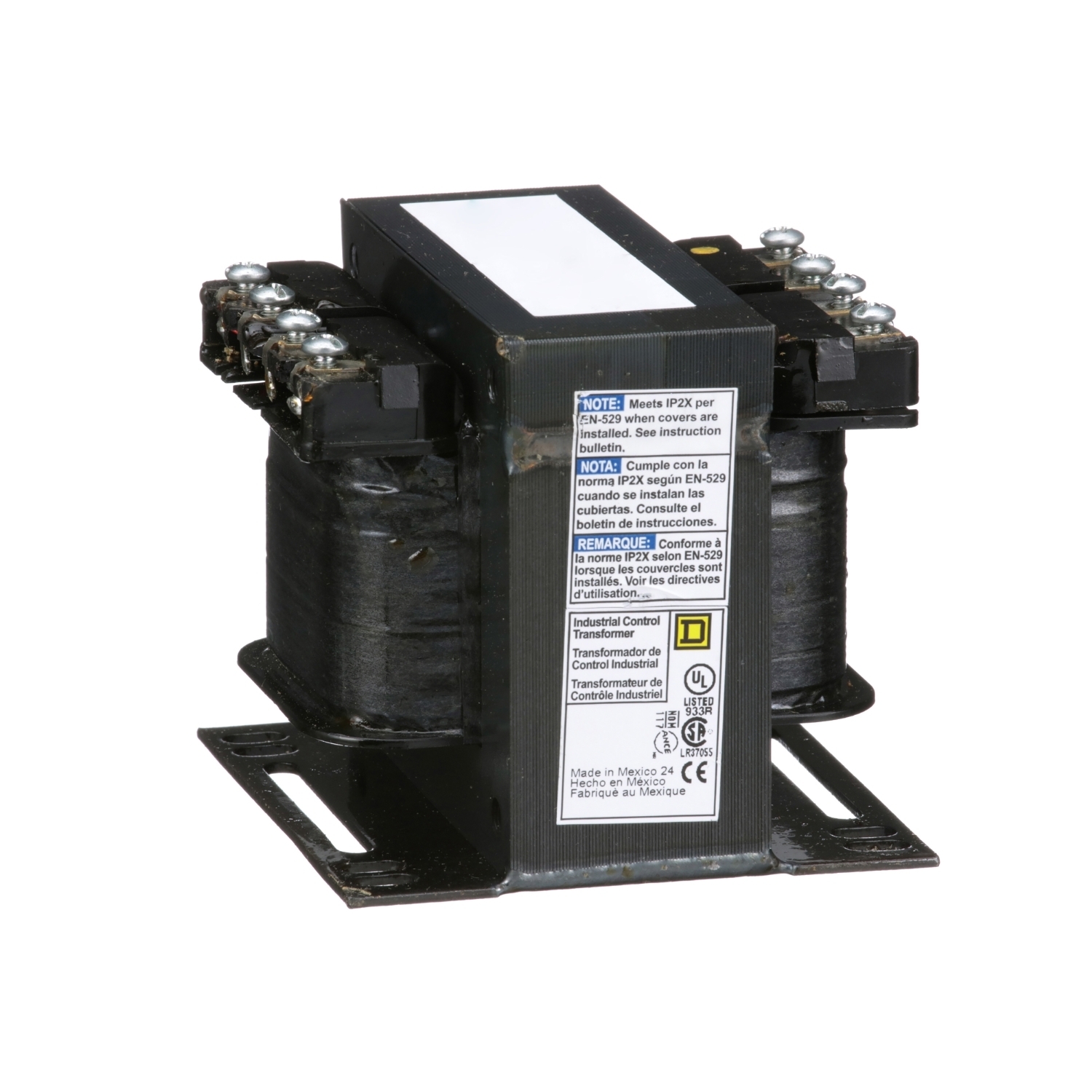 Transformer, Type T, industrial control, 150VA, 1 phase, 120/240V primary, 120/240V secondary, 55C rise
