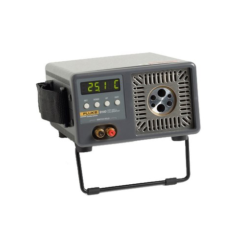 May be used as a portable instrument or bench top temperature calibrator for calibrating thermocouple and RTD temperature probes. It is small enough to use in the field, and accurate enough to use in the lab. The temperature is accurately controlled by Harts hybrid analog/digital controller. The controller uses a precision platinum RTD as a sensor and controls the well temperature with a solid state relay (triac) driven heater. The LED front panel continuously shows the current well temperature. The temperature may be easily set with the control buttons to any desired temperature within the specified range. The instruments multiple fault protection devices insure user and instrument safety and protection. The dry-well calibrator was designed for portability, low cost, and ease of operation. Through proper use the instrument will provide continued accurate calibration of temperature sensors and devices.  Insert B (comparison block): 2 3/8,2 1/4, and 2 3/16 holes.