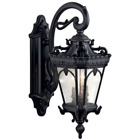 With its heavy textures, dark tones, and fine attention to detail, this 2 light outdoor wall fixture from the Tournai(TM) collection stands out from other outdoor fixtures. Handmade from cast aluminum, its distinctive Textured Black finish and Clear Seedy Glass panels give this piece a unique aged look.
