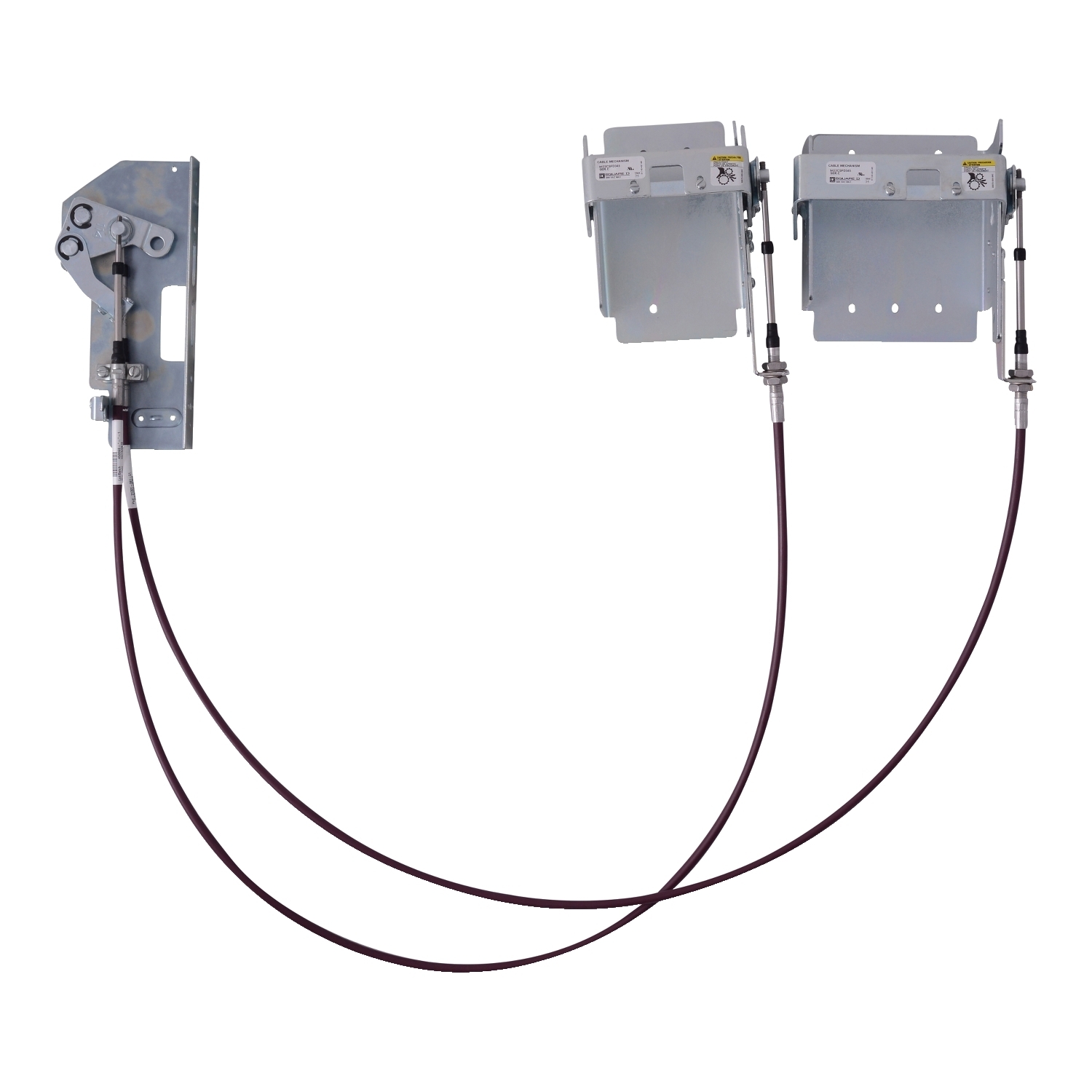 Disconnect mechanism, circuit breaker, dual cable operated, 600A, 2/3 pole, 1-60in H/J cable, 1-60in D/L cable