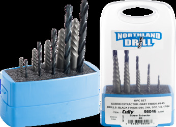 Screw Extractor Kit, Screw Extractors , #4, #5, Drill Bits 5/64, 7/64, 5/32, 1/4, 17/64"