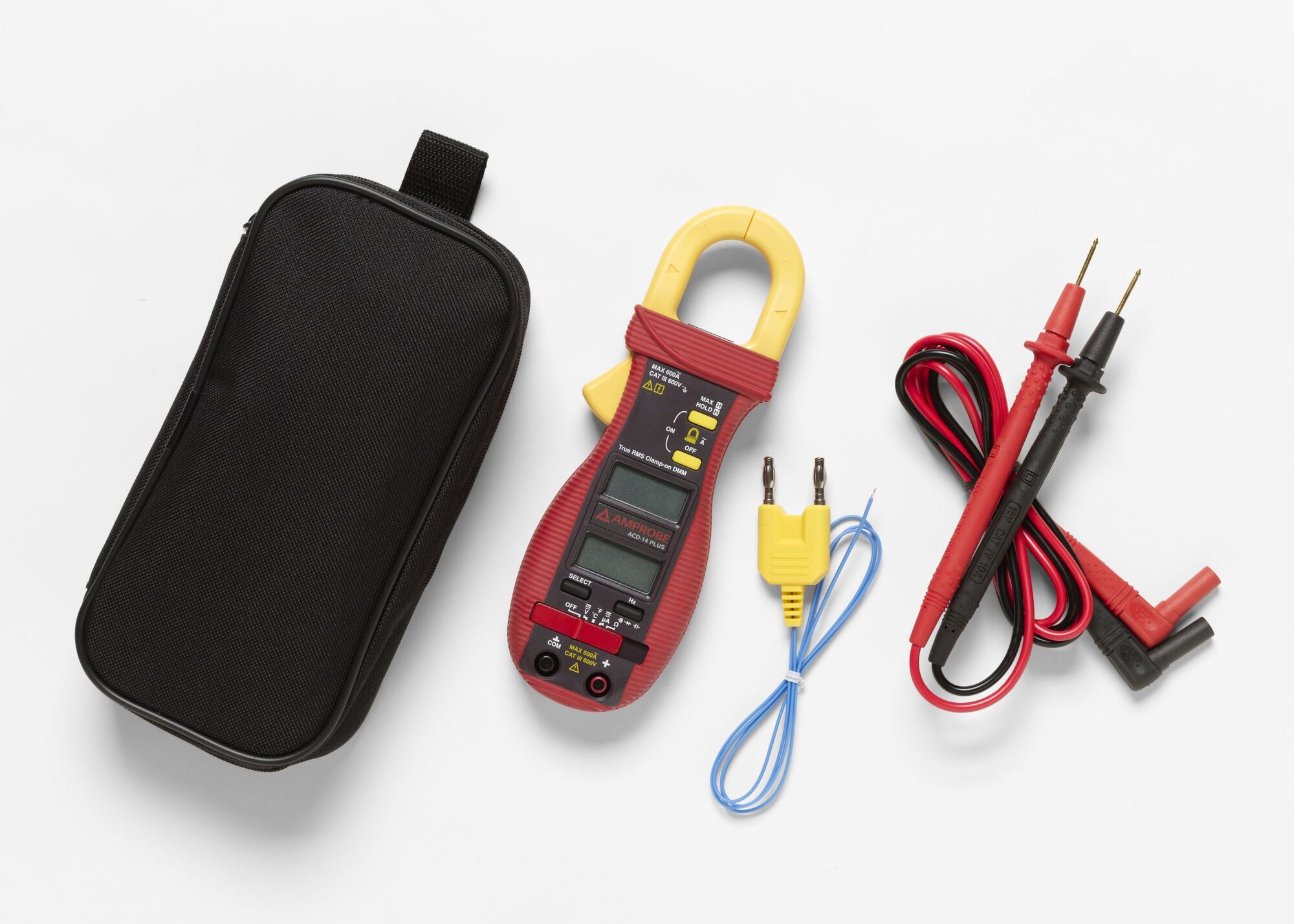 This Amprobe Digital Clamp Multimeter is the perfect choice for HVAC and electrical applications due to its versatile set of features which includes microamps, temperature with thermocouple, capacitance, frequency and true-rms accuracy. This digital clamp multimeter provides added functionality with a dual display for views of amperage and voltage simultaneously.