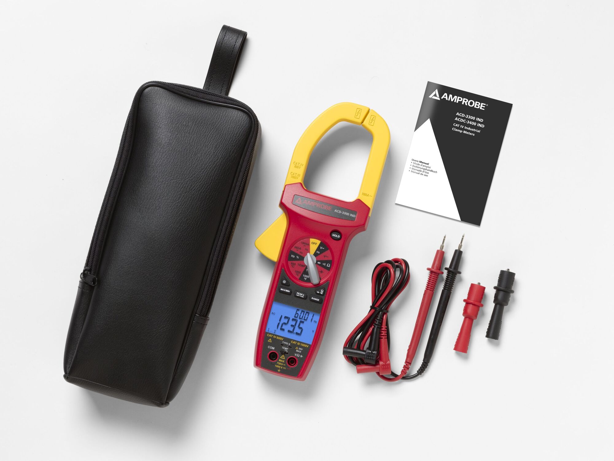 This CAT IV rated ACD-3300IND Clamp On Tester is ideal for industrial applications and utilities that require an extra level of safety. Including true-rms sensing for accuracy, this clamp on meter's extra large jaws can clamp on to those wide diameter wires making taking measurements in industrial environments simple.