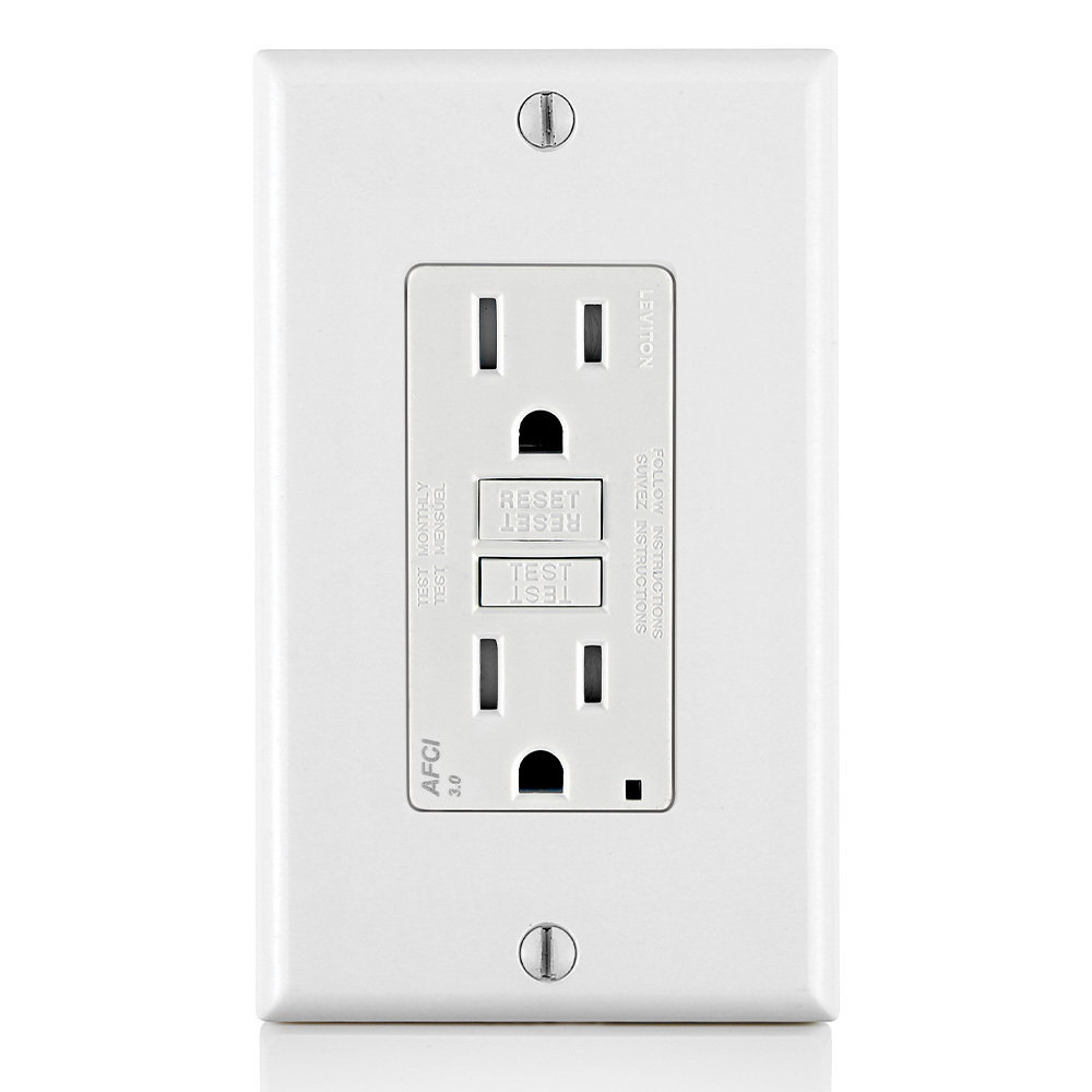 SmartlockPro Outlet Branch Circuit Arc-Fault Circuit Interrupter Receptacle 15-Amp 120-volt White