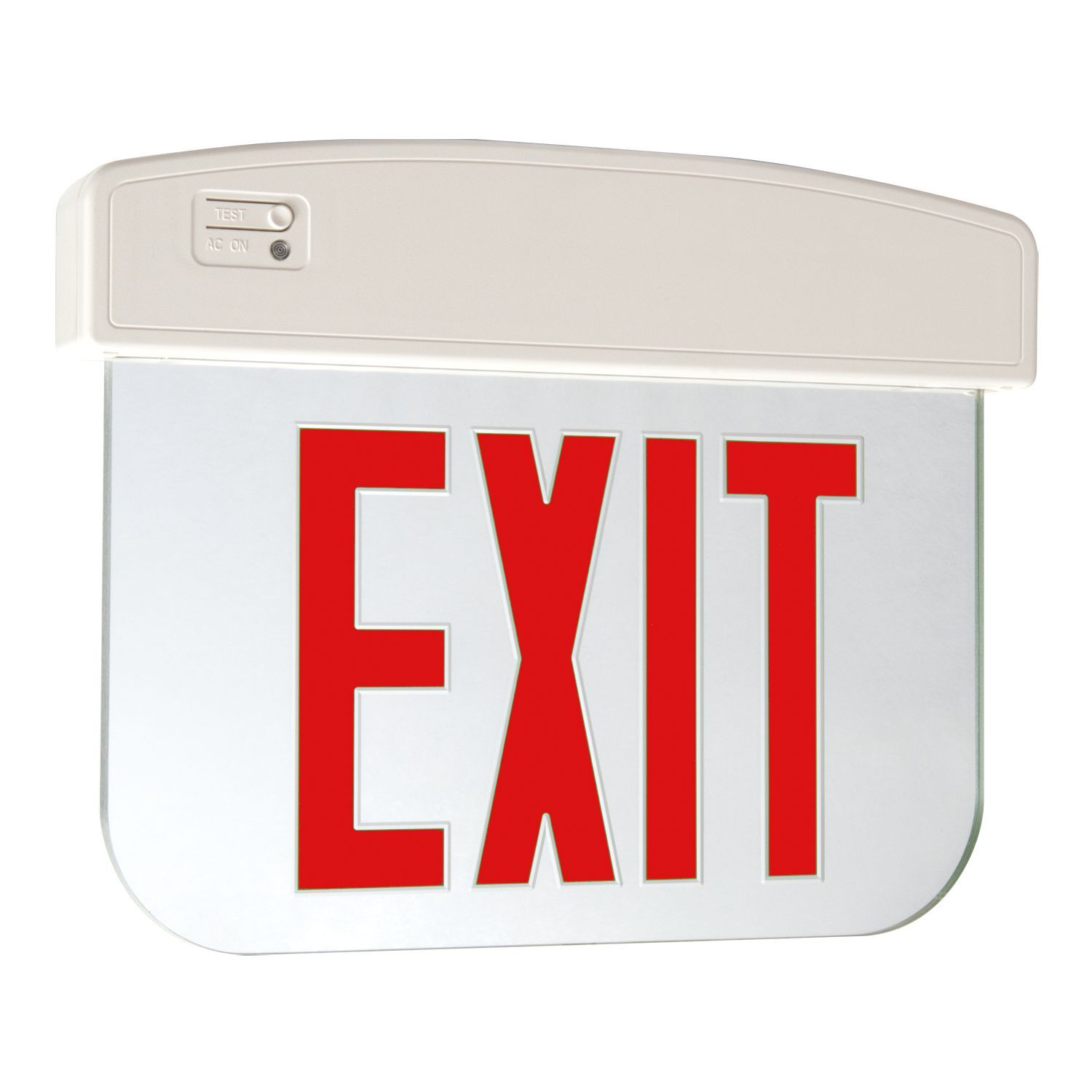 Exit Sign Edge Lit, 1F, Red, Battery