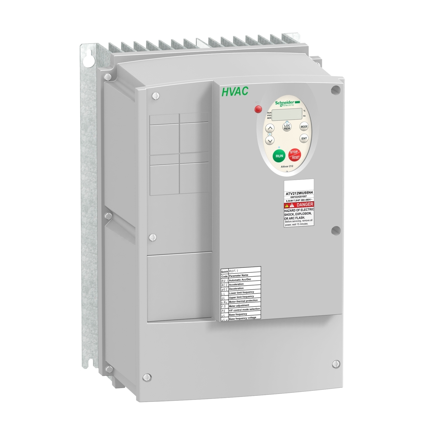 variable speed drive, Altivar 212, 4kW, 5hp, 480V, 3 phases, with EMC class C2, IP55