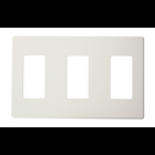 Renoir II Wall Plate For Use With 3 Narrow Dimers Standard Fins Removed - White