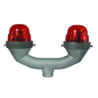 AW LED area warning light, FAA, Single head, 120 VAC, 6.5 W, 3/4 in and 1 in Hub, Red.