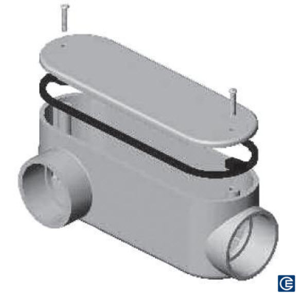 PVC Conduit Body Fitting, Type LR, 1-1/2 Inch