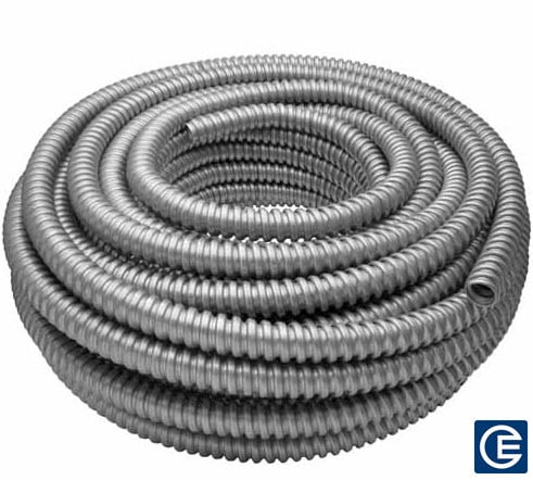 Flexible Metal Conduit, 1/2 Inch Trade Size, Reduced Wall Steel, 100 Foot Coil