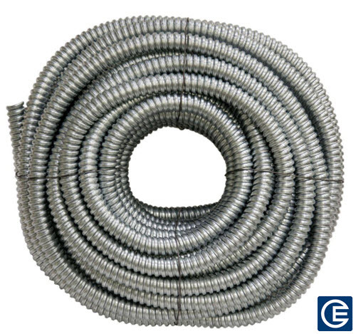 Flexible Metallic Conduit, 1/2 Inch Trade Size, Reduced Wall Aluminum, 100 Foot Coil