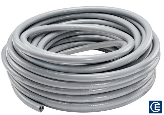 Type UA/LA Liquid Tight Conduit, 1 Inch Trade Size, Gray, 100 Foot Coil