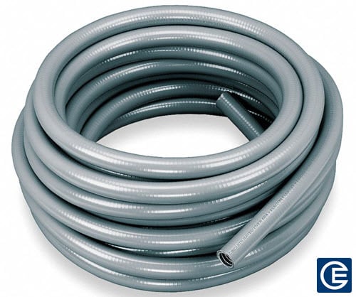 Type EF/LT Liquid Tight Conduit, 2 Inch Trade Size, Gray, 50 Foot Coil