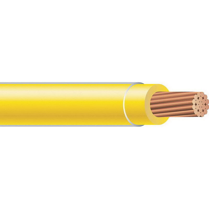 THHN Wire, 4/0 AWG, Yellow, 19 Stranded, Copper Conductor, 1000 Foot Reel