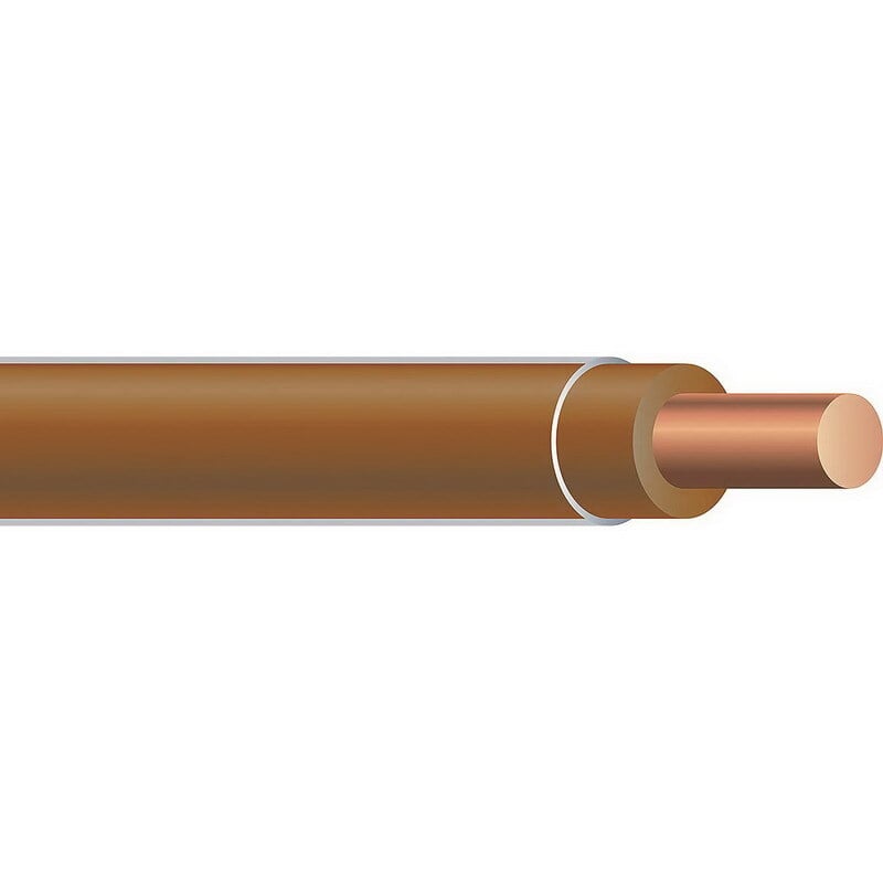 THHN Wire, 12 AWG, Brown, Solid, Copper Conductor, 500 Foot Reel