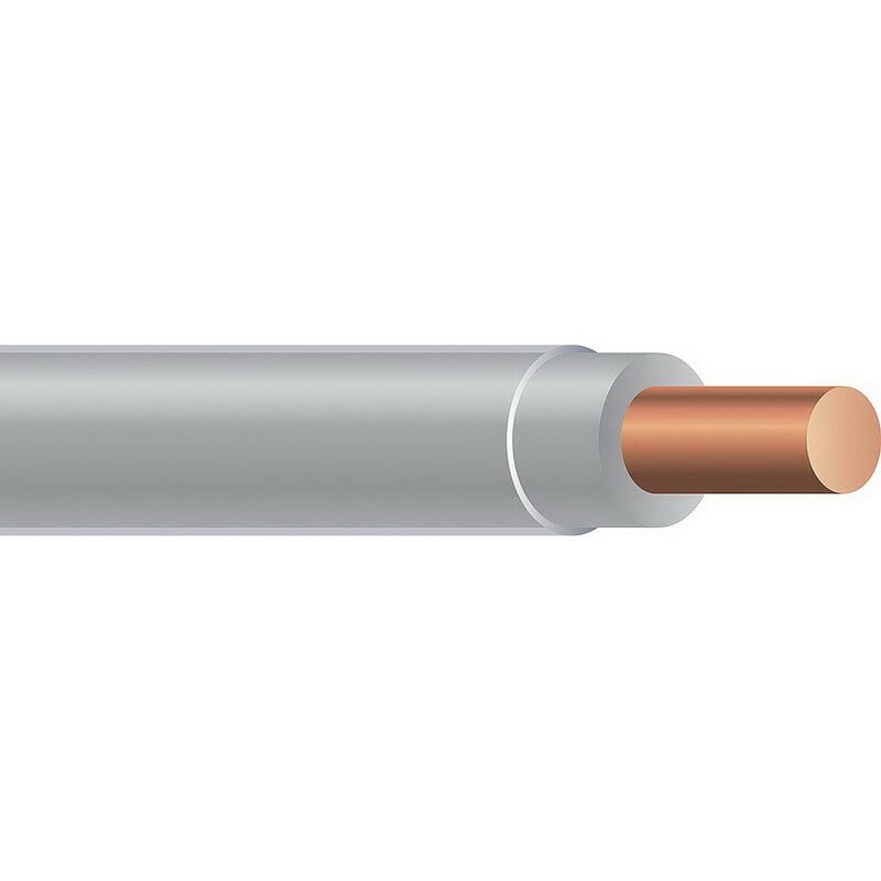 THHN Wire, 10 AWG, Gray, Solid, Copper Conductor, 2500 Foot Reel