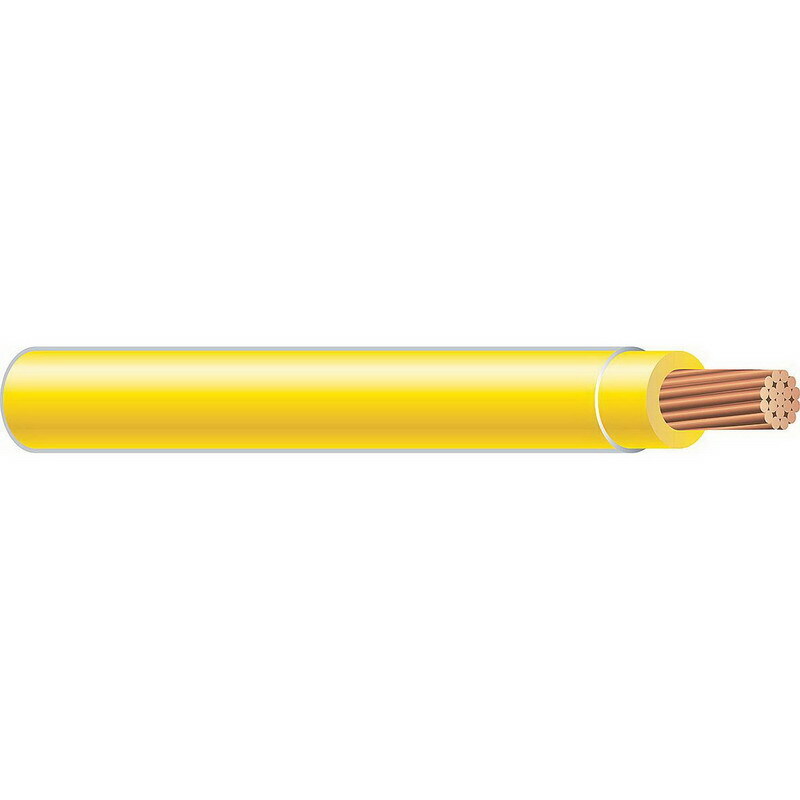 Thermoplastic High Heat Resistant Nylon Coated (THHN) Wire, 600 KCMIL, Yellow, 61 Stranded, Copper Conductor, 1000 Foot Reel