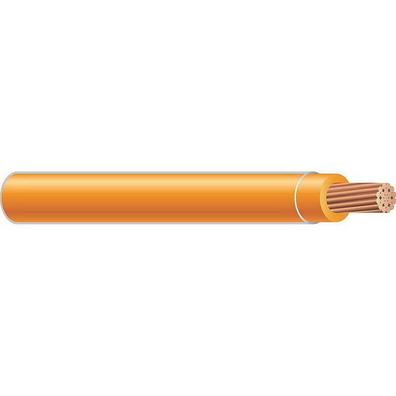 Thermoplastic Flexible Fixture Nylon (TFFN) Building Wire, 18 AWG, Orange, 16 Stranded, Copper Conductor, 2500 Foot Reel