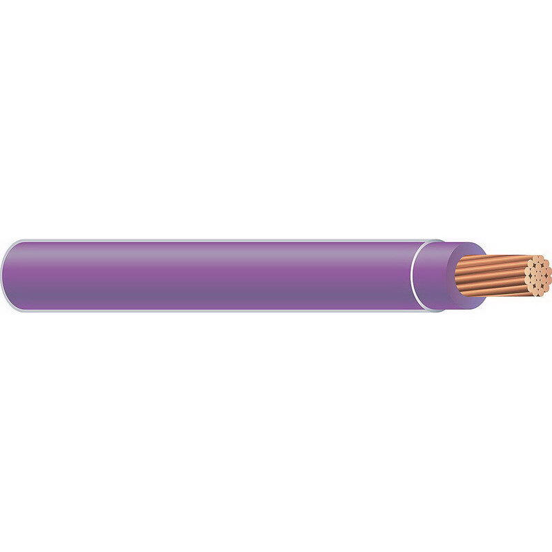 Thermoplastic Flexible Fixture Nylon (TFFN) Building Wire, 18 AWG, Purple, 16 Stranded, Copper Conductor, 500 Foot Reel