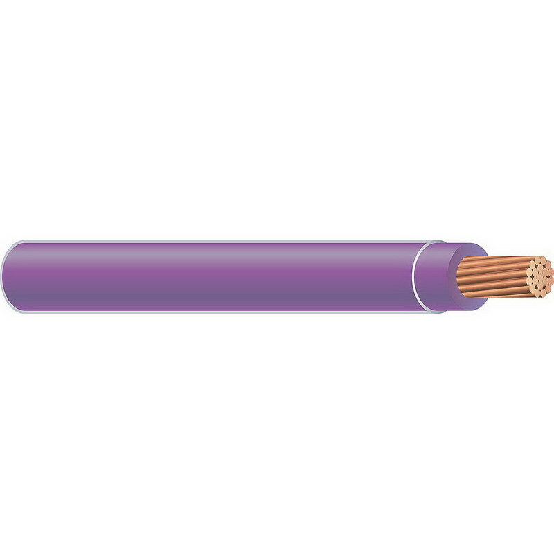 Thermoplastic Flexible Fixture Nylon (TFFN) Building Wire, 18 AWG, Purple, 16 Stranded, Copper Conductor, 2500 Foot Reel