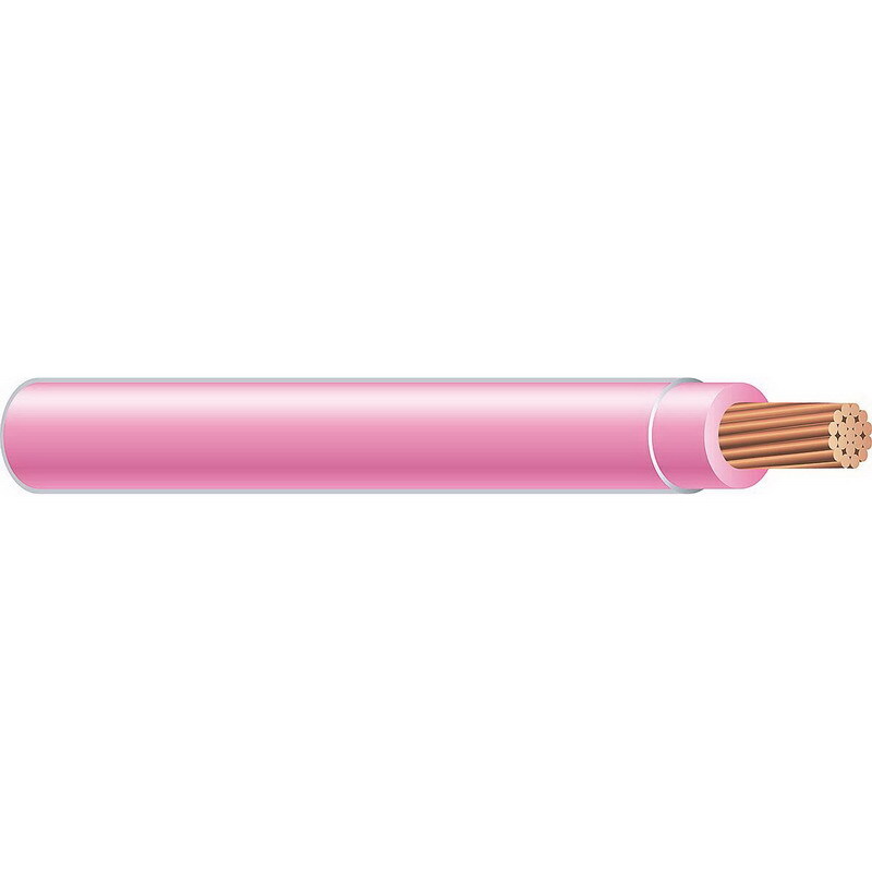 Thermoplastic Flexible Fixture Nylon (TFFN) Building Wire, 18 AWG, Pink, 16 Stranded, Copper Conductor, 500 Foot Reel