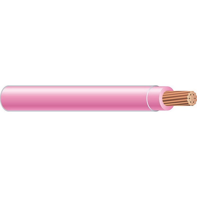 Thermoplastic Flexible Fixture Nylon (TFFN) Building Wire, 16 AWG, Pink, 26 Stranded, Copper Conductor, 500 Foot Reel
