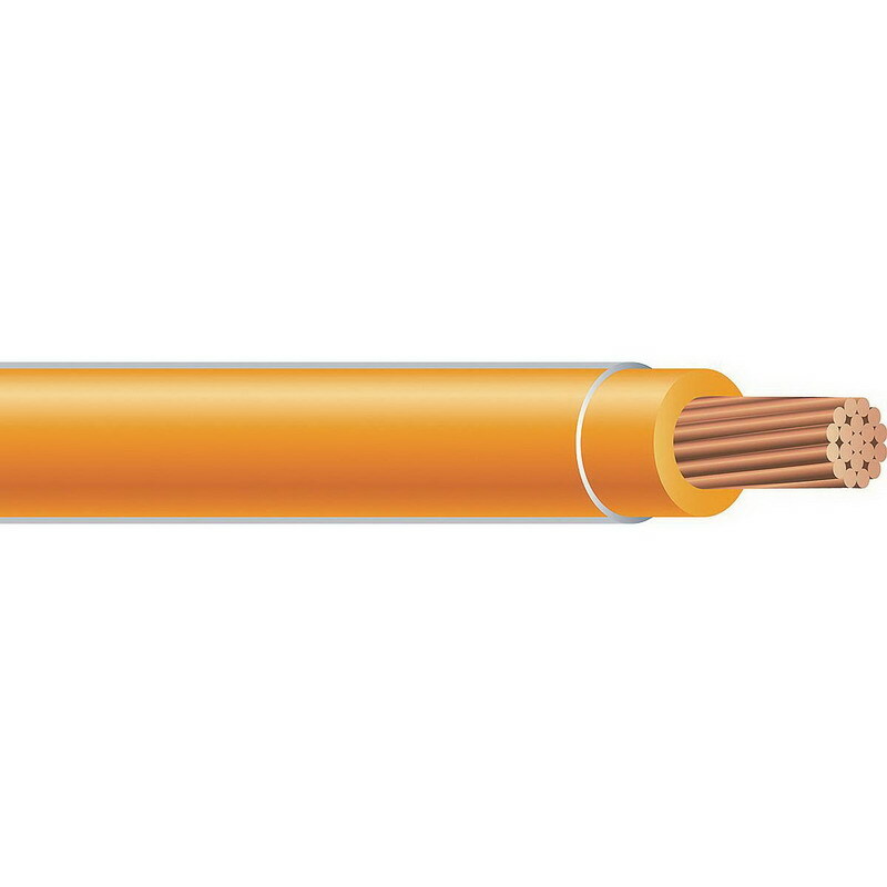 Thermoplastic High Heat Resistant Nylon Coated (THHN) Wire, 10 AWG, Orange, 19 Stranded, Copper Conductor, 2500 Foot Reel