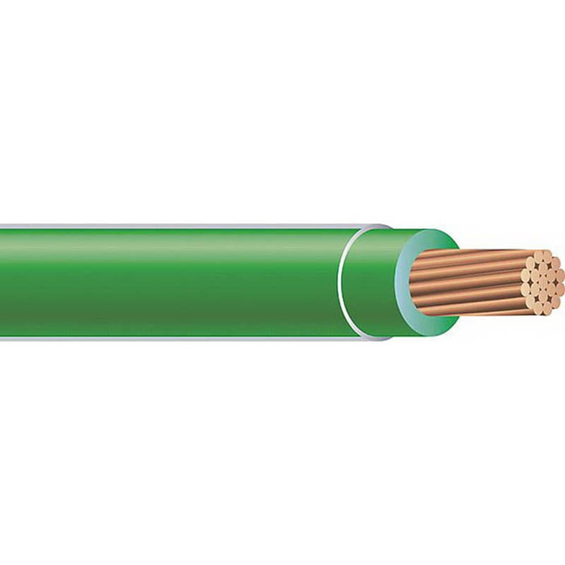 THHN Wire, 4 AWG, Green, 19 Stranded, Copper Conductor, 5000 Foot Reel