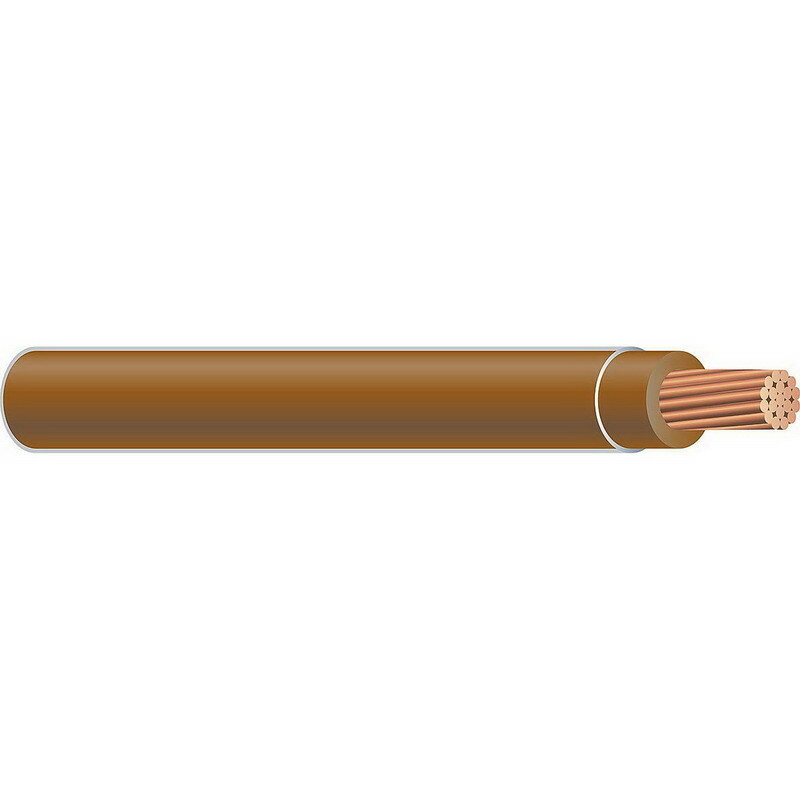 Thermoplastic High Heat Resistant Nylon Coated (THHN) Wire, 350 KCMIL, Brown, 37 Stranded, Copper Conductor, 1000 Foot Reel