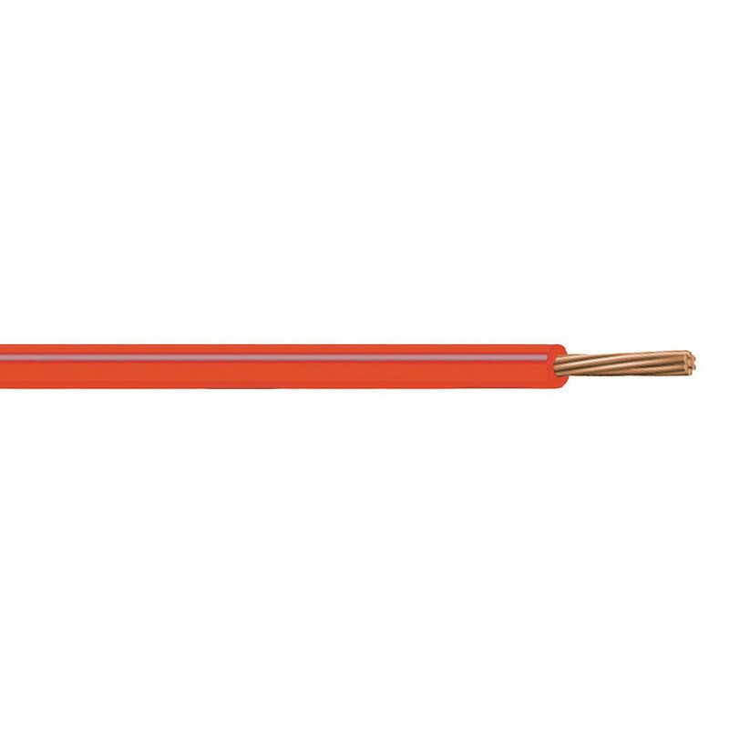 XHHW Cable, 10 AWG, Red, 7 Stranded, Copper Conductor, 2500 Foot Reel