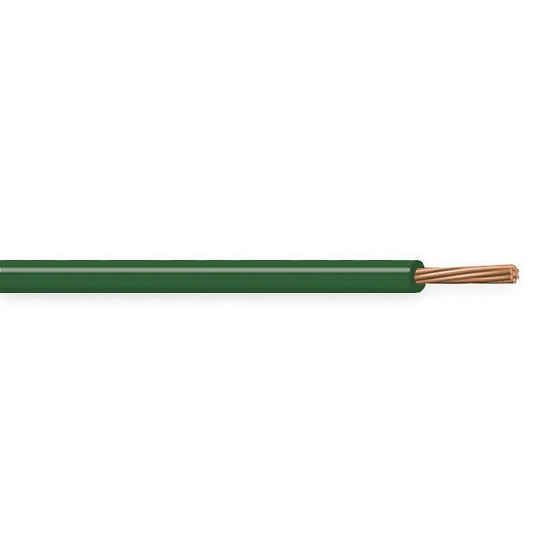 XHHW Cable, 10 AWG, Green, 7 Stranded, Copper Conductor, 500 Foot Reel