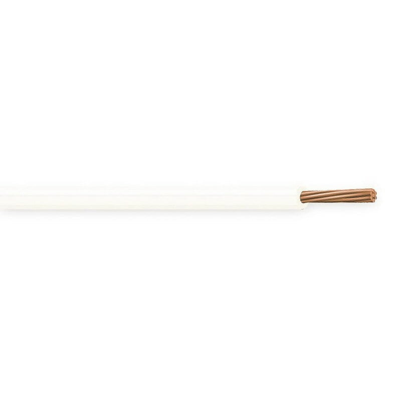 XHHW Cable, 6 AWG, White, 7 Stranded, Copper Conductor, 1000 Foot Reel