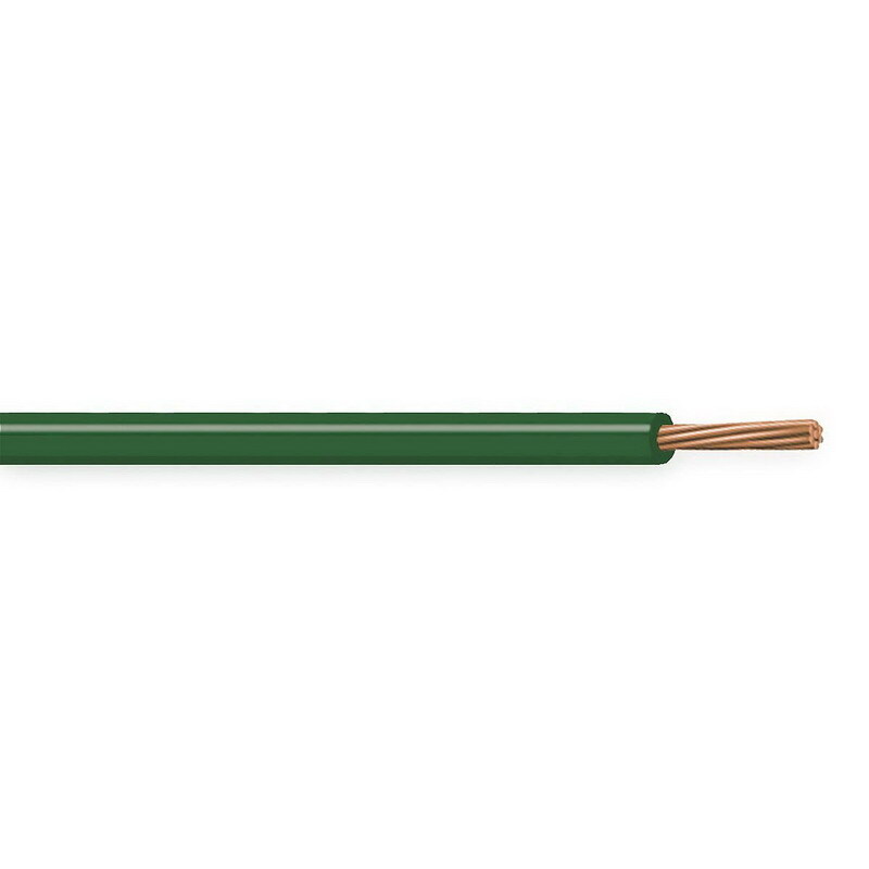 XHHW Cable, 6 AWG, Green, 7 Stranded, Copper Conductor, 1000 Foot Reel