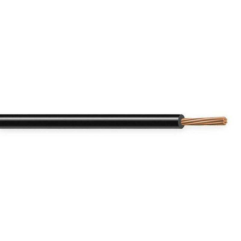 XHHW Cable, 2 AWG, Black, 7 Stranded, Copper Conductor, 2500 Foot Reel