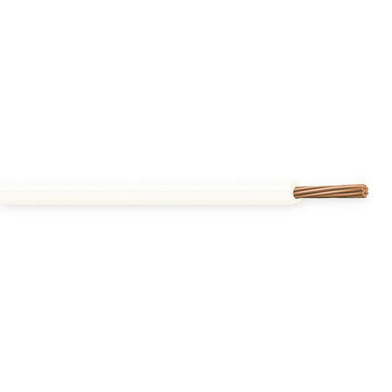 XHHW Cable, 2 AWG, White, 7 Stranded, Copper Conductor, 1000 Foot Reel