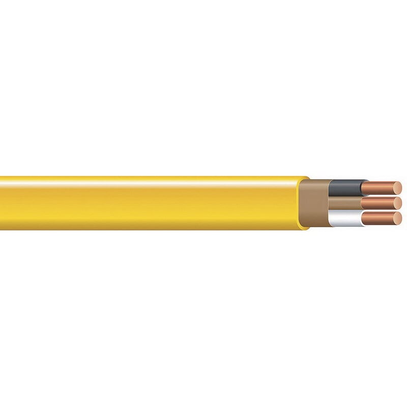 Non-Metallic Sheathed Cable with Grounding, 10 AWG, 2 Copper Conductors, 1000 Foot Reel