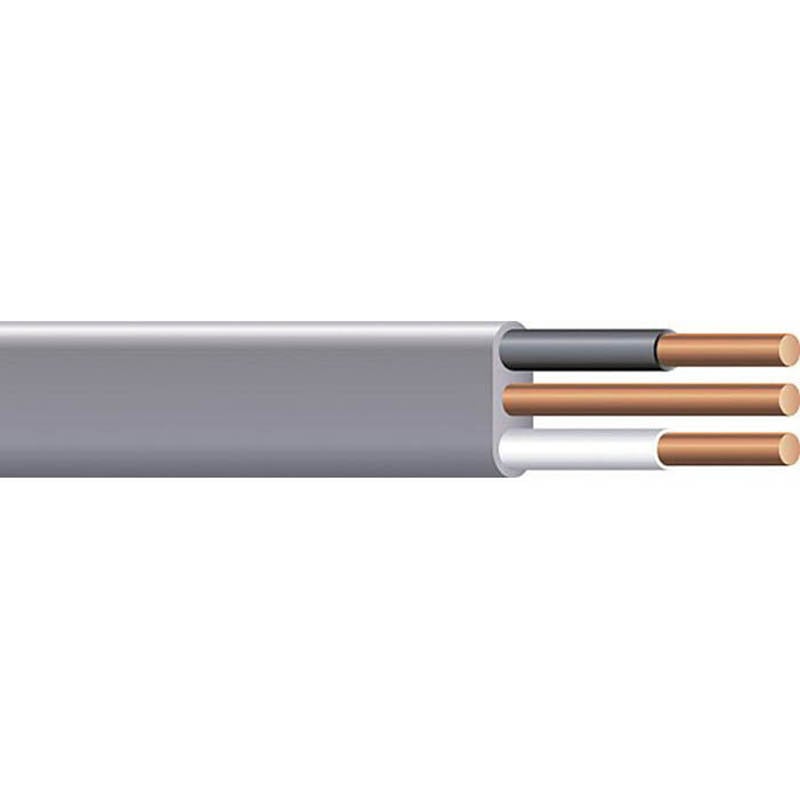 Underground Feeder (UF-B) Cable, 8 AWG, 2 Copper Conductors, with Grounding, 125 Foot Coil