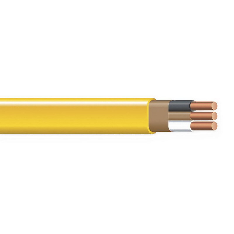 Non-Metallic Sheathed Cable with Grounding, 10 AWG, 3 Copper Conductors, 500 Foot Reel