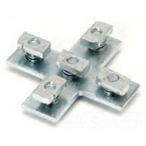 FIVE HOLE CROSS PLATE, PRE-ASSEMBLED, ZINC PLATED