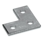 Connector Plate with 3 Holes, Length 3 Inches, Width 3 Inches, Electro-Galvanized Steel with 9/16 Inch Holes on 1-1/2 Inch Centers