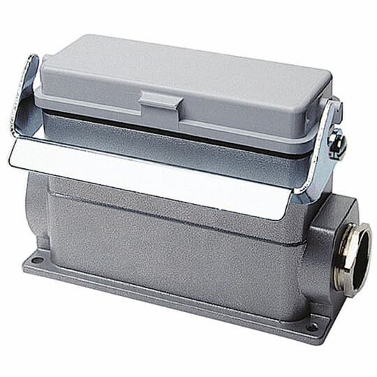 Single lever locking base with cover, 48 contacts with ground connection, NPT entry - 2 Inch x 1 Inch