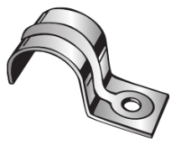 Jiffy Clip, One Hole Strap, Fits BX 12-3, 10-2, 10-3, 1/4" Pipe or Rigid/IMC Conduit, SER 8 & 1/2" Tubing, Pre-Galvanized