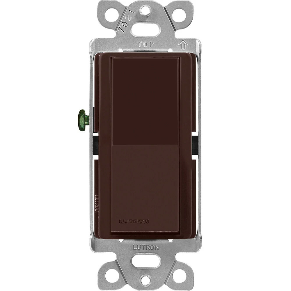 Lutron Claro 15 Amp, Single-Pole On/Off Rocker Switch, Brown