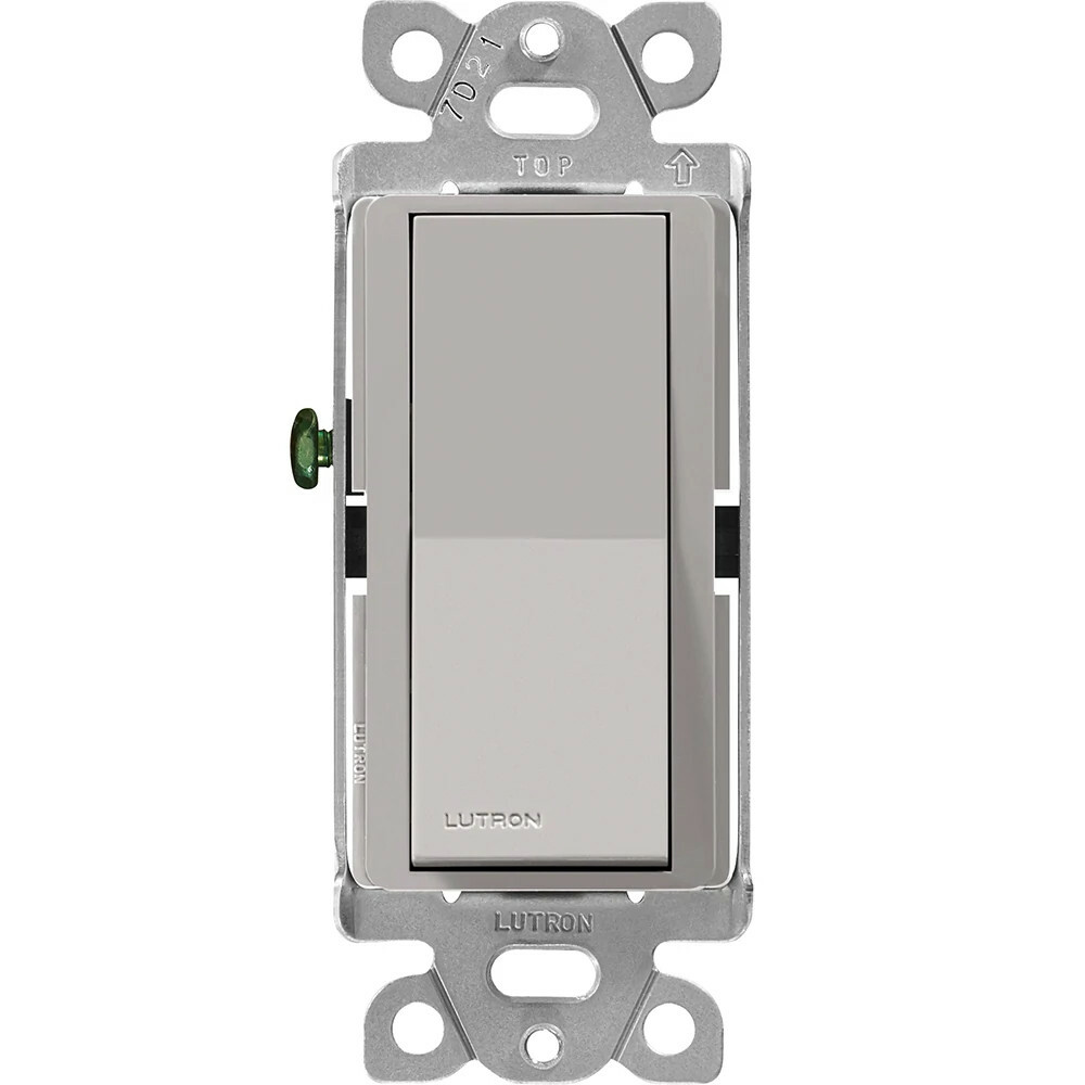 Lutron Claro 15 Amp, Single-Pole On/Off Rocker Switch, Gray