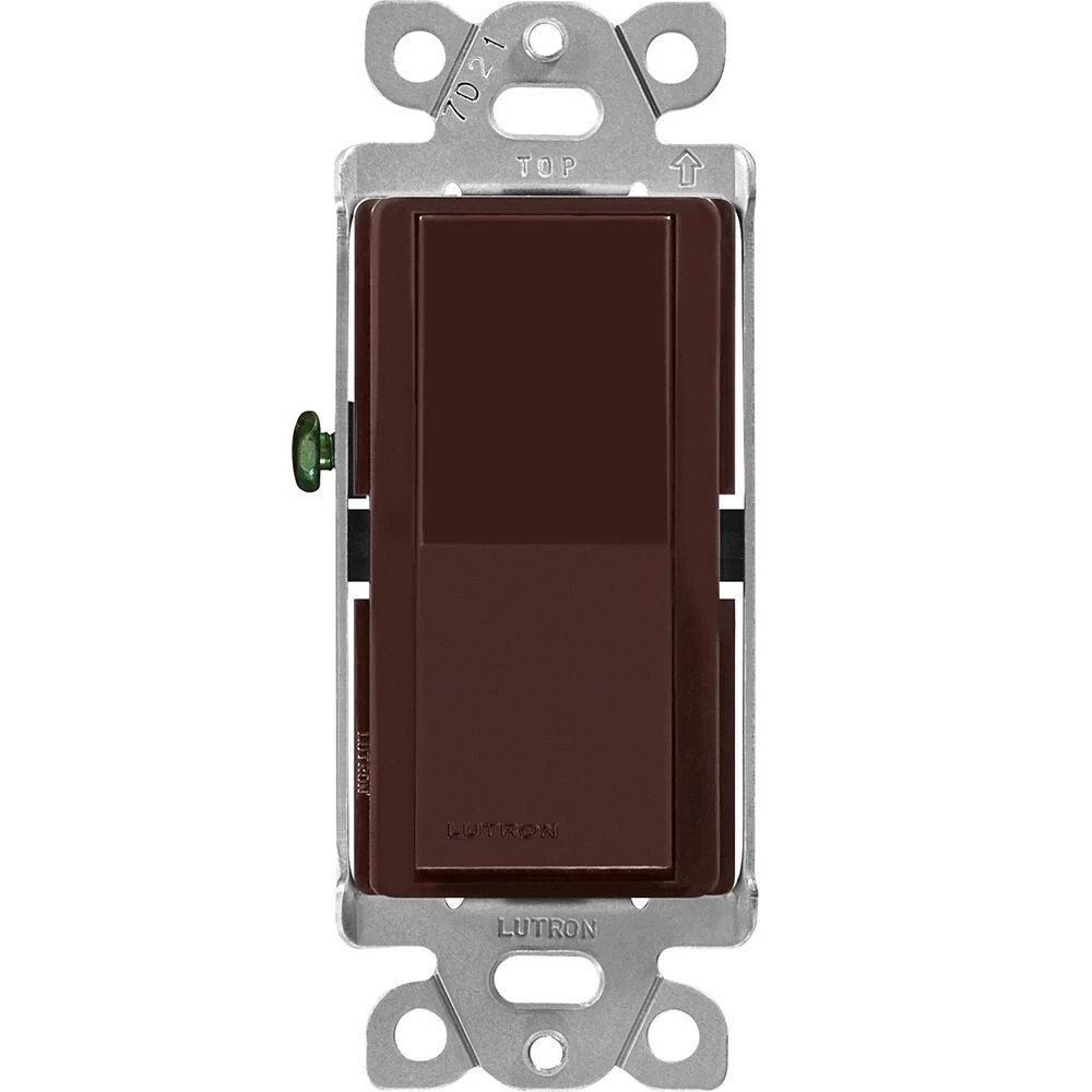 Lutron Claro 15 Amp, 3-Way On/Off Rocker Switch, Brown