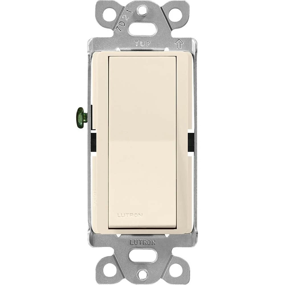 Lutron Claro 15 Amp, 3-Way On/Off Rocker Switch, Light Almond