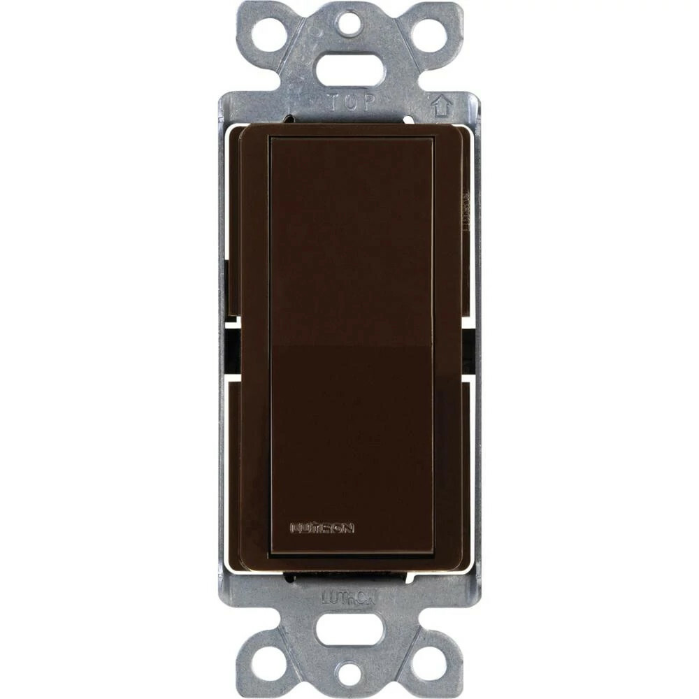 Lutron Claro 15 Amp On/Off, 4-Way On/Off Rocker Switch, Brown