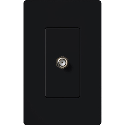 Claro single cable jack, F-style, 75-ohm coaxial cable in black