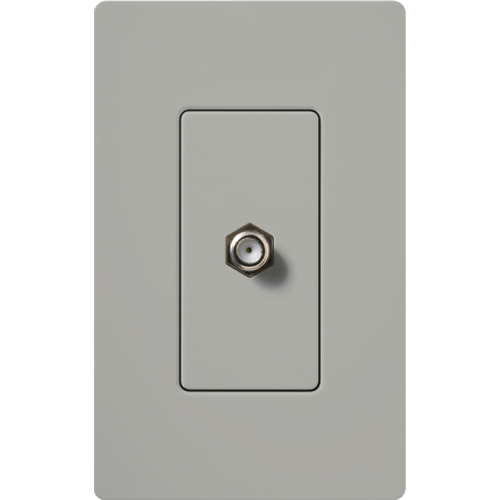 Claro single cable jack, F-style, 75-ohm coaxial cable in gray